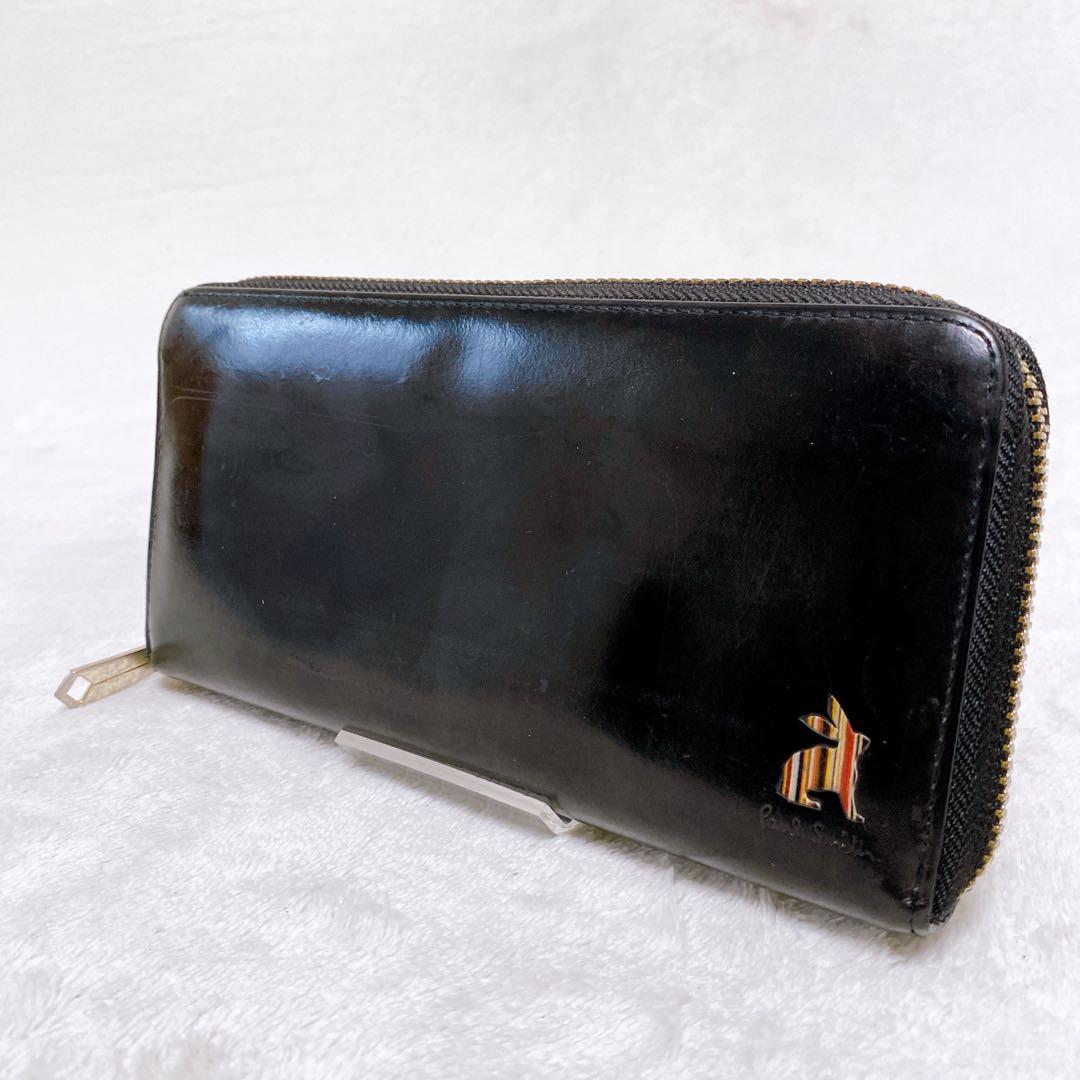 PaulSmithポールスミス ラウンドジップ長財布 ラビット ブラック