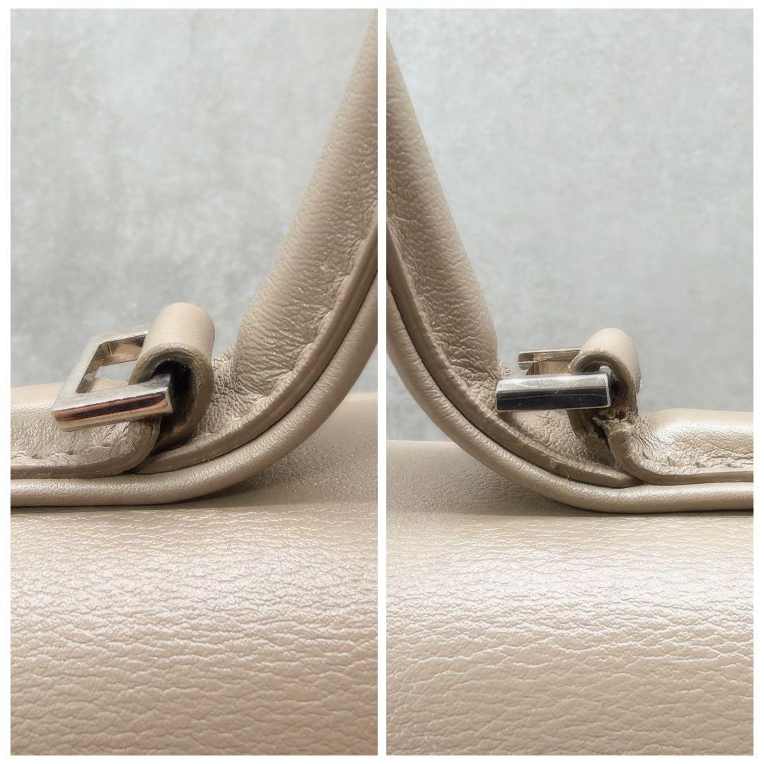 希少美品】DELVAUX タンペート MM ベージュ フラップ式ハンドバッグ