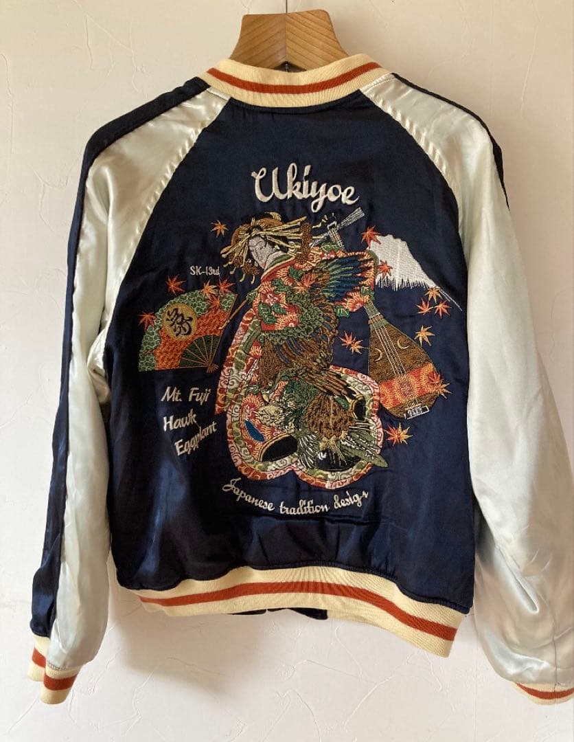 爆烈爛漫娘　完売　リバース　スカジャン　雷様＆芸者　サイズ38 M相当 スカジャン