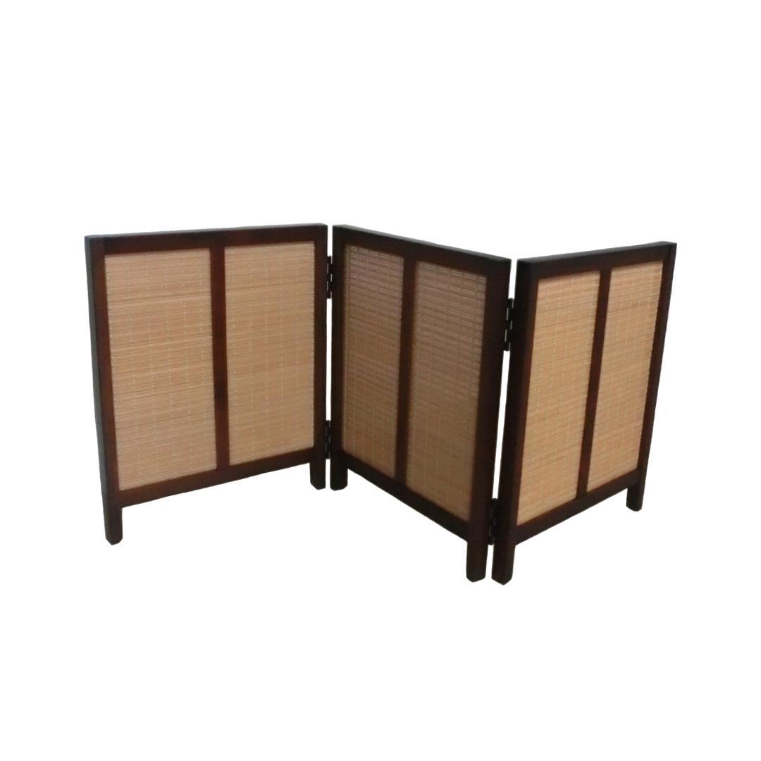 ミニ パーテーション 木簾 3連 スクリーン 衝立 W105H42 弘益 パーテーション 高さ135cm 3連 三つ折り 衝立 ミニヨン 天然木