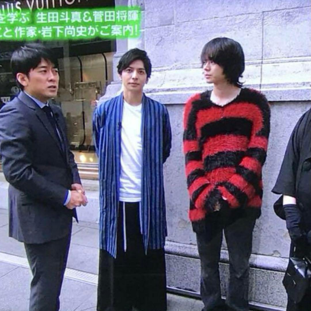 希少】ラッドミュージシャン シャギーニット 赤黒ボーダー ワイド