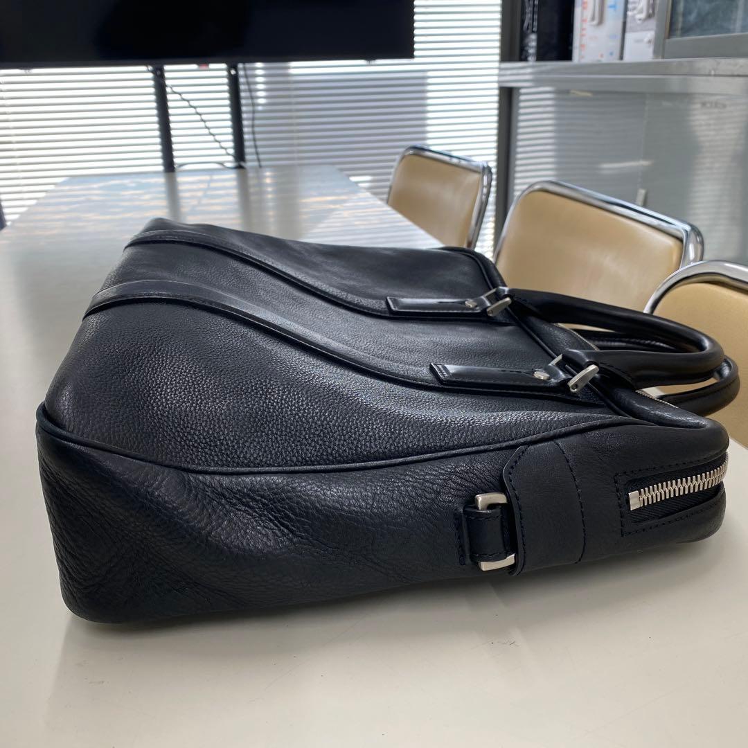 定12万土屋鞄ブレントレザー革ブリーフビジネスバッグ黒ブラック美品