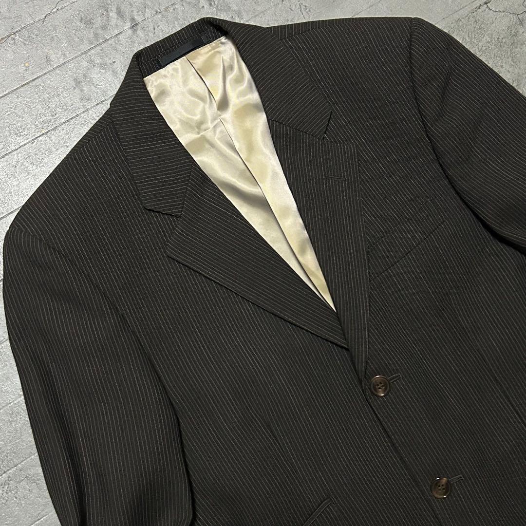 極美品 五大陸 L ストライプ モッズスーツ ブラウン セットアップ 人気
