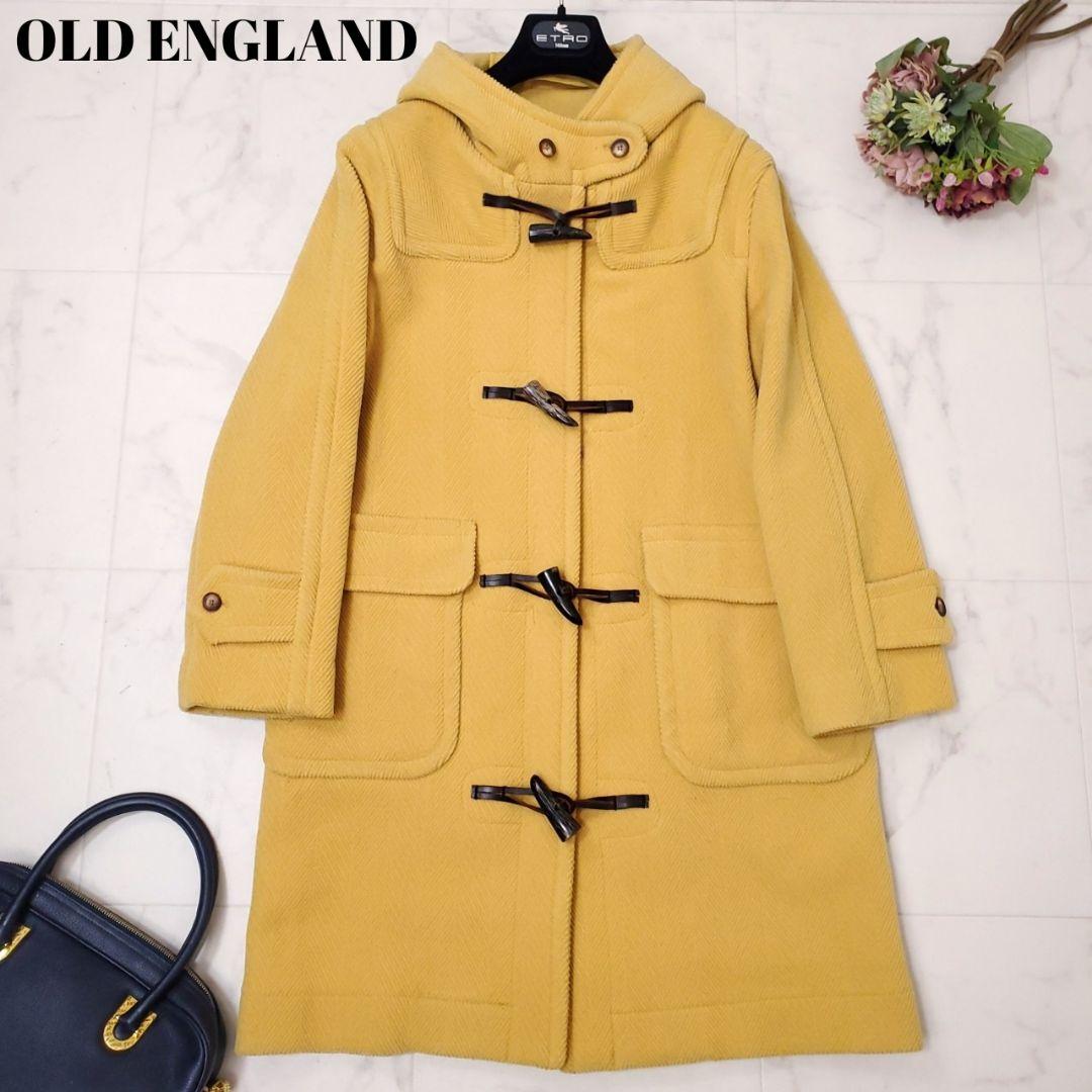 美品✨オールドイングランド 大きいサイズ ヘリンボーン ダッフルコート 黄色 美品 英国製 オールドイングランド ダッフルコート キャメル