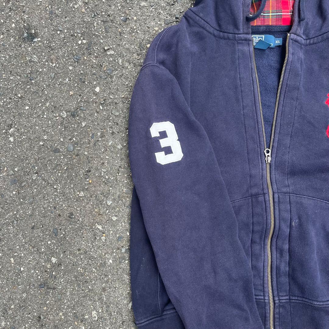 ラルフローレン ビッグポニー ダブルジップパーカー チェック 00s