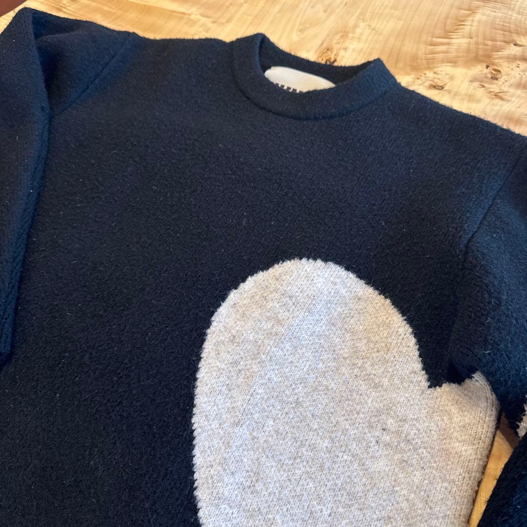 NKNIT ブラックホワイトハート ニット ニットブランド「ンニット」“ハート柄”や装飾付き限定ニットなど