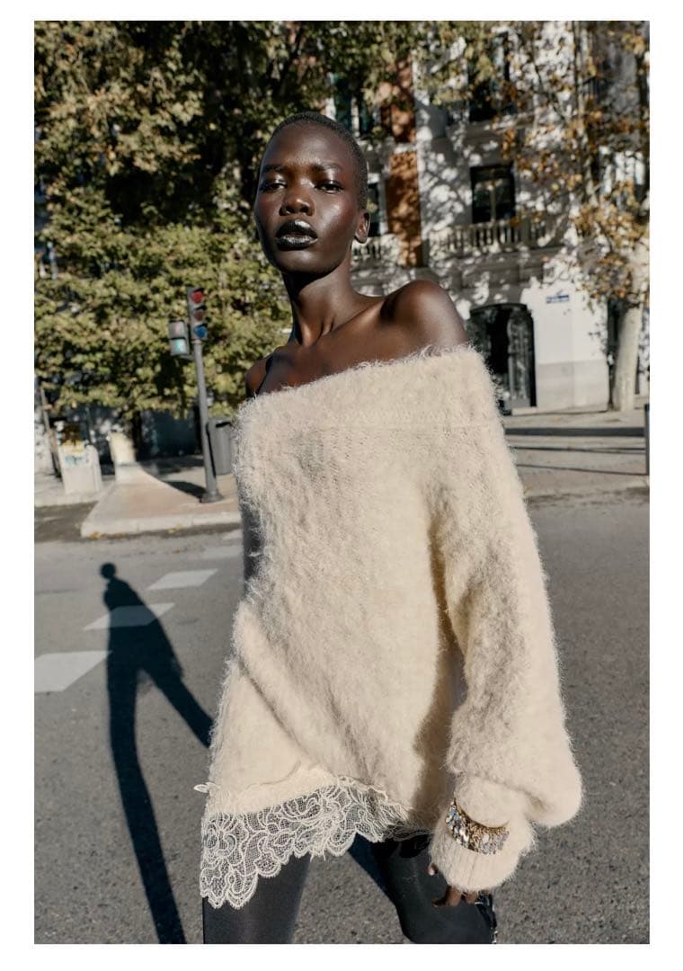 ZARA レースコンビニットセーター　S 完売品⭐︎ZARA レースコンビニットセーター S - メルカリ