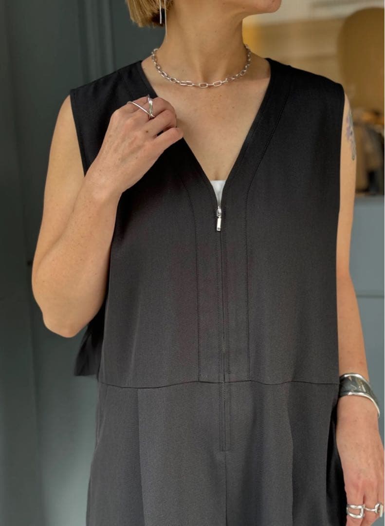 cyan×kusukusu バックチュールサロペット