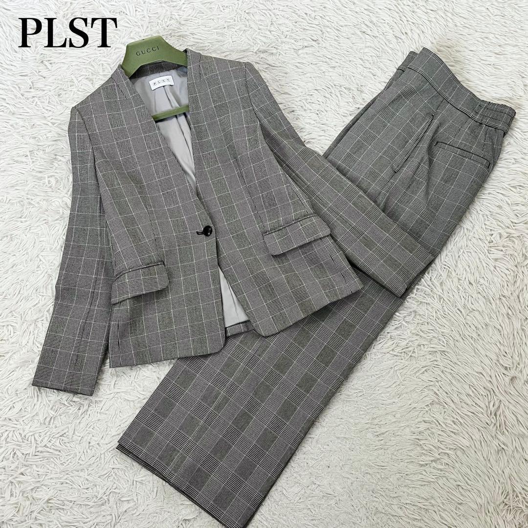 ✨美品✨プラステ スーツ セットアップ ノーカラー グレンチェック 本