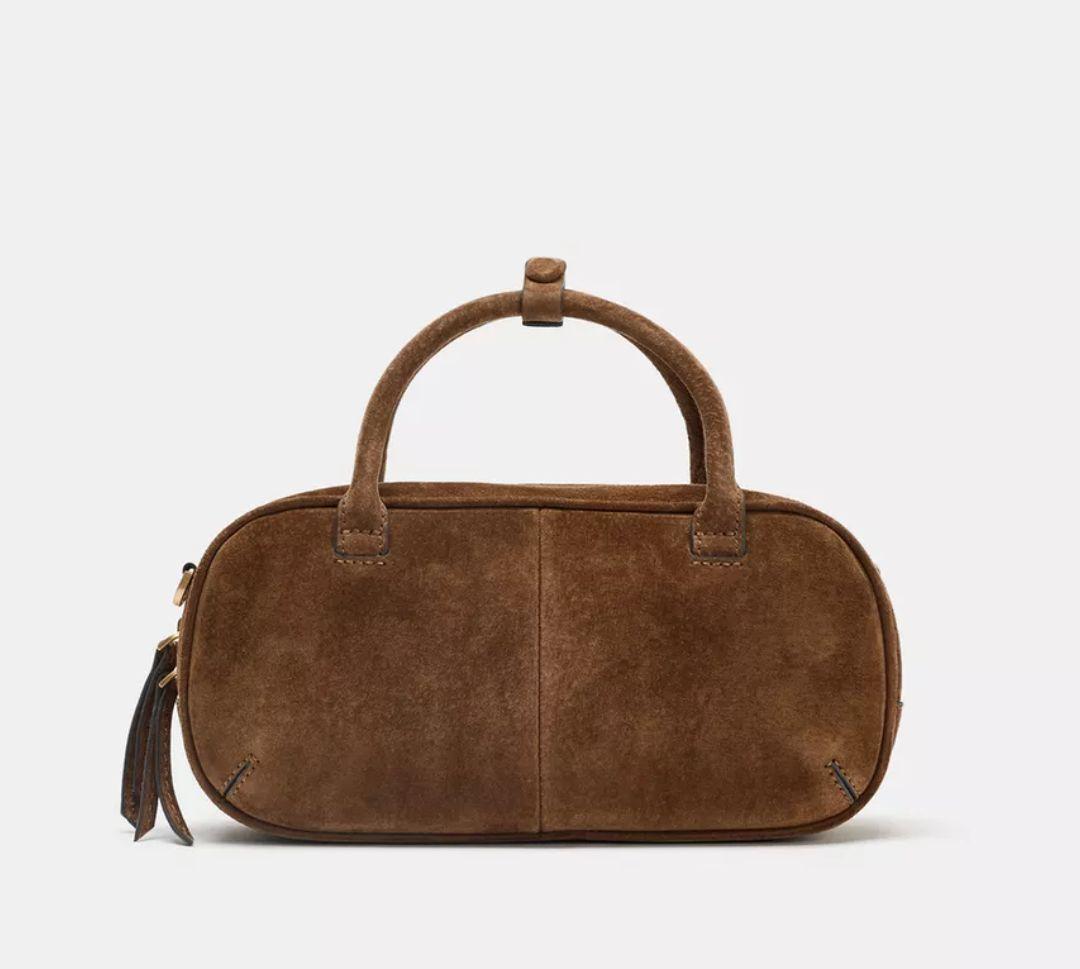 ☆未使用品☆ZARA スエードバッグ ボウリングバッグ ショルダー