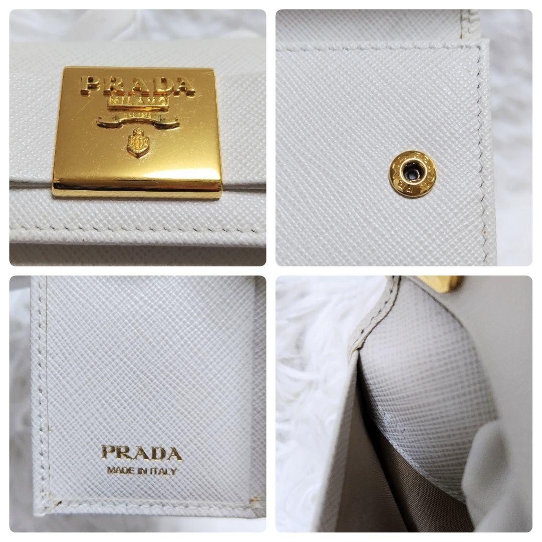 未使用級極美品✨プラダ♡6連キーケース ロゴプレートりぼん ゴールド