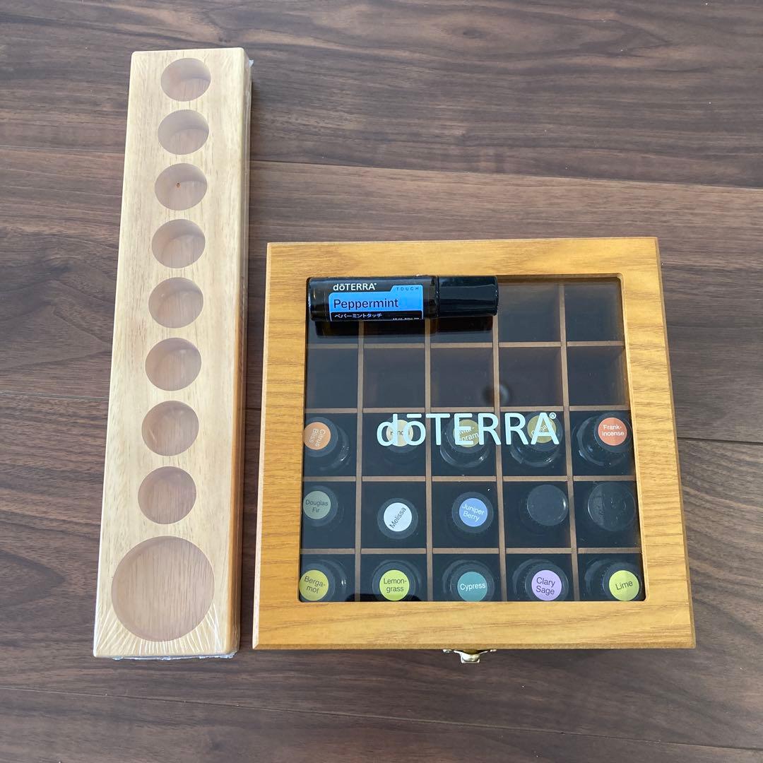 専用doTERRA エッセンシャルオイルボックス dōTERRA Branded Dark Feathergrain Wood Essential Oils Box (Holds 6