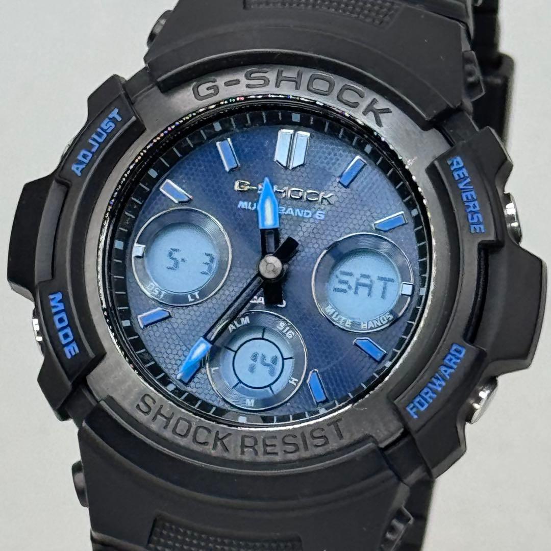 極美品箱説付 G-SHOCK AWG-M100SF 電波ソーラー ブラック 限定 - メルカリ