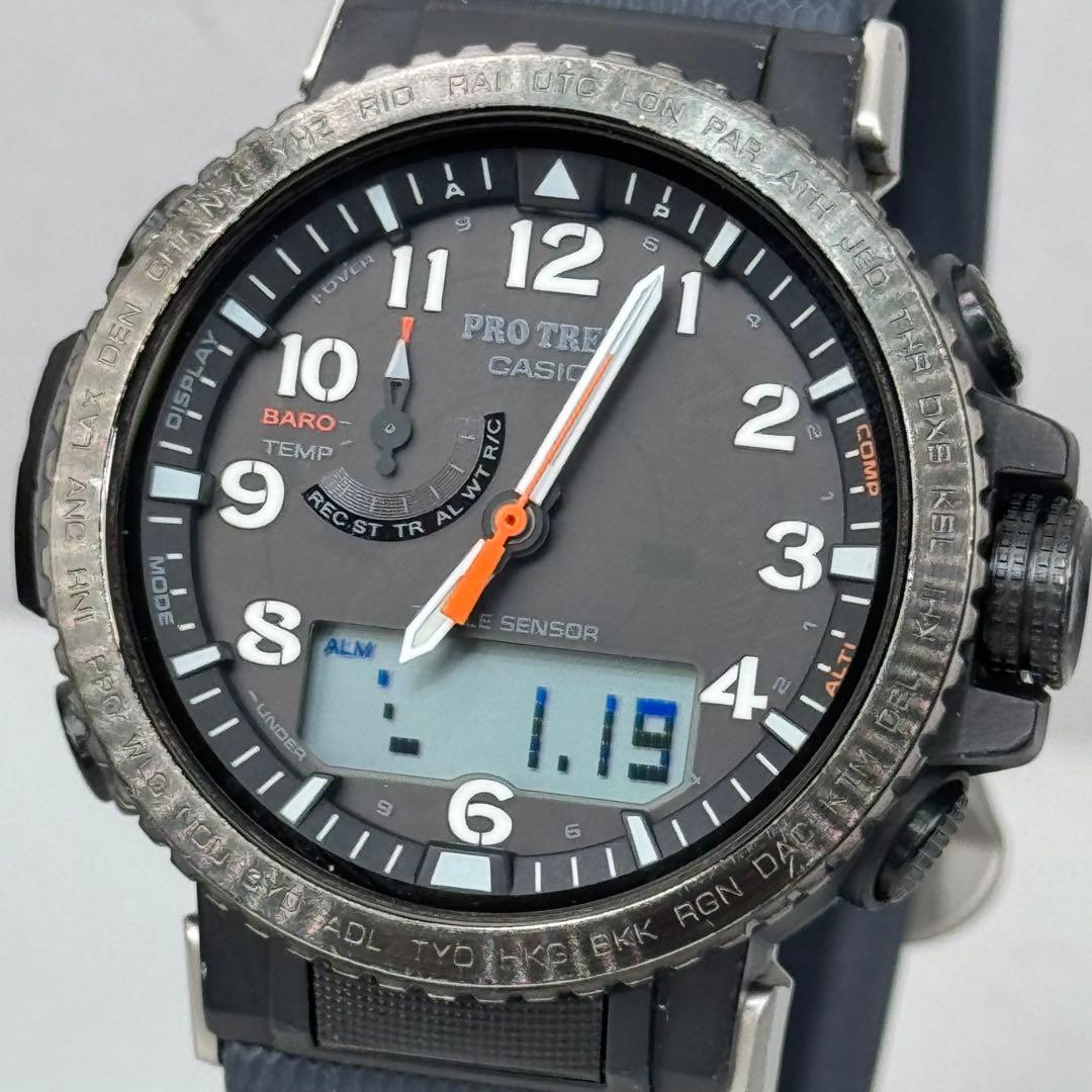 美品 PROTREK PRW-50Y 電波ソーラー ブラック ネイビー - メルカリ