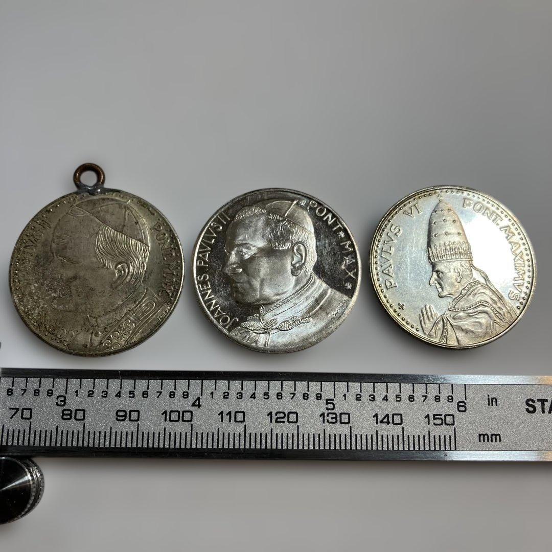 バチカン 記念メダル 銀メッキ ヨハネパウロ2世 パウロ6世 サン