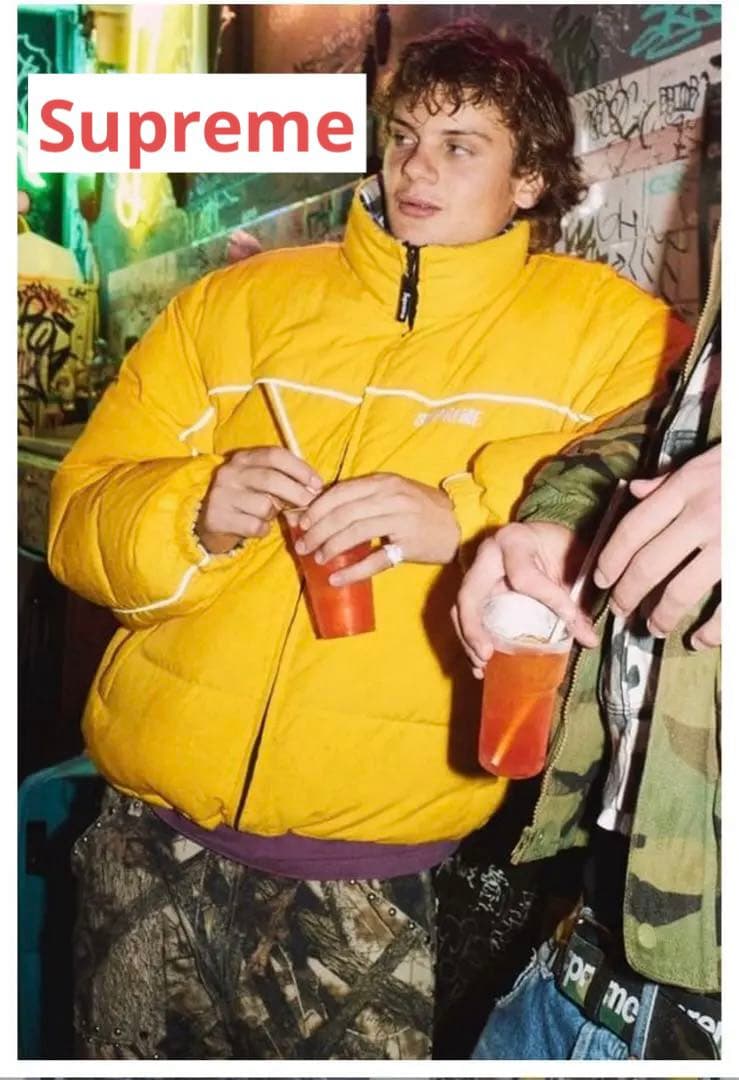 Supreme Reversible Puffer Jacket Yellow - メルカリ