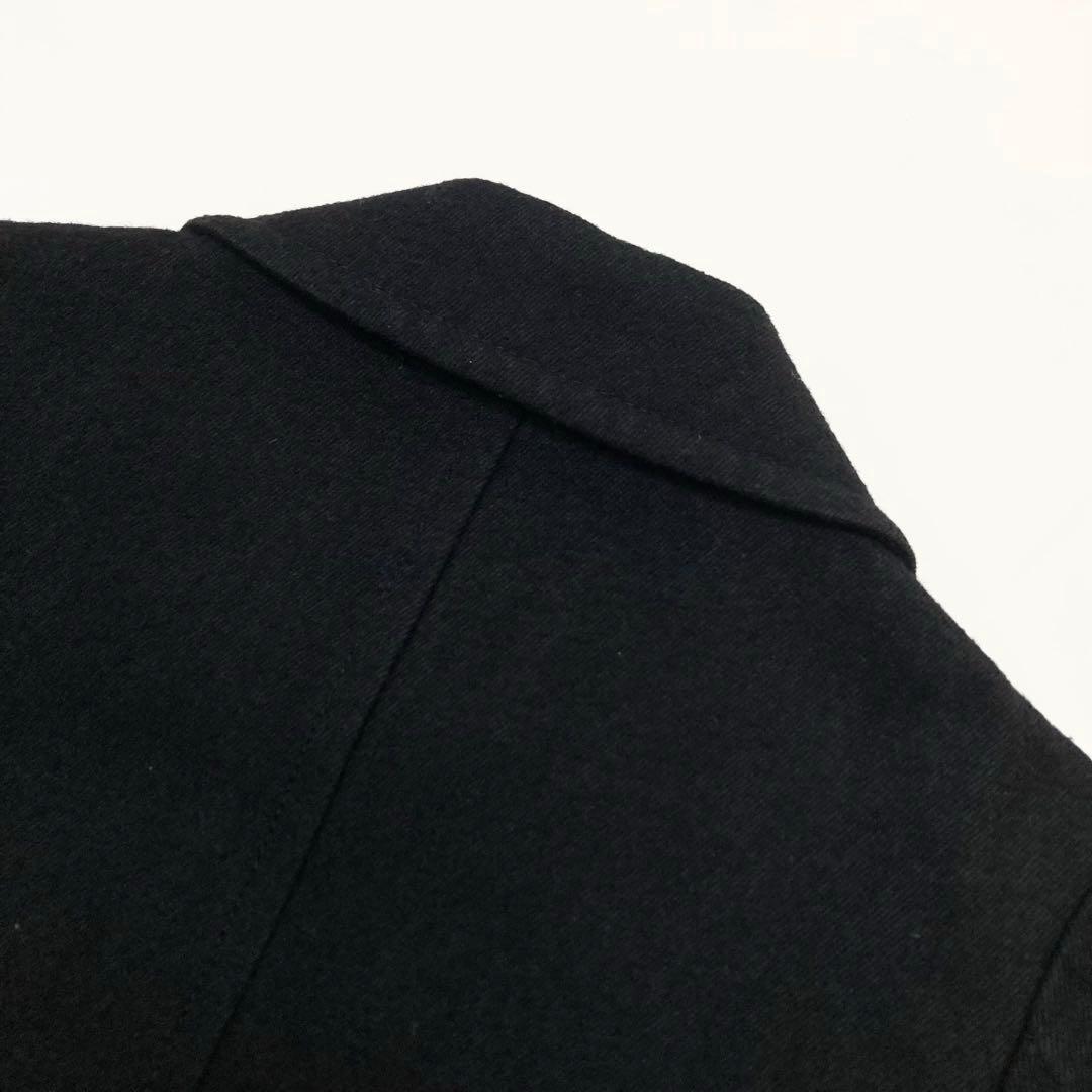 トリココムデギャルソン 16AW ウールコットン 丸襟 ダブルコート 黒S