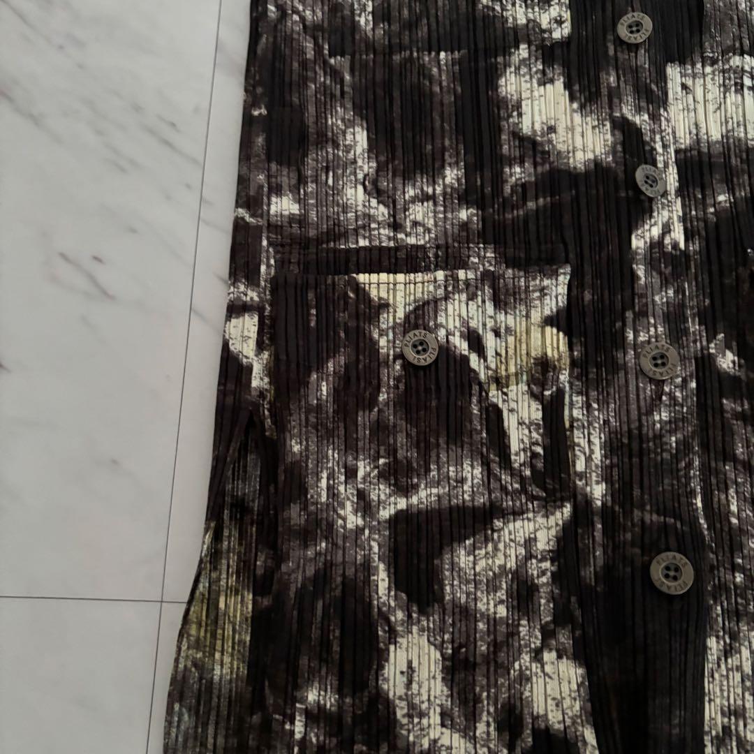 未着用・極美品＊プリーツプリーズ マーブルプリント トラッカー