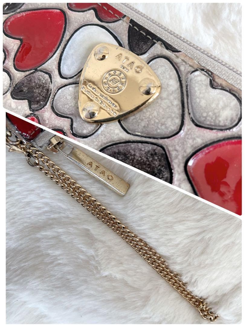 ATAO アタオ ベル ハッピーヴィトロ プラチナグラス ハート キーケース