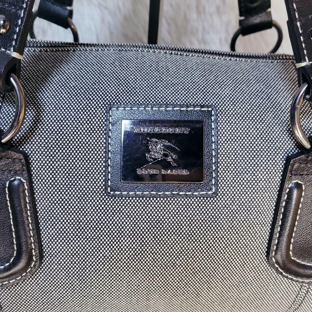 希少✨バーバリー ボストン ハンドバッグ キャンバス レザー