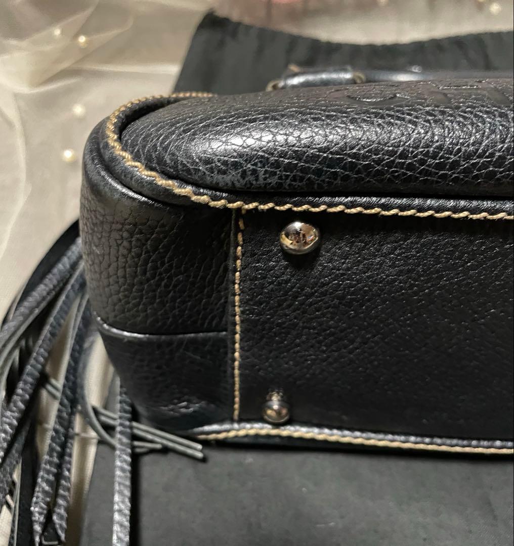 希少なミニサイズ CHANEL キャビアスキン フリンジ ハンドバ