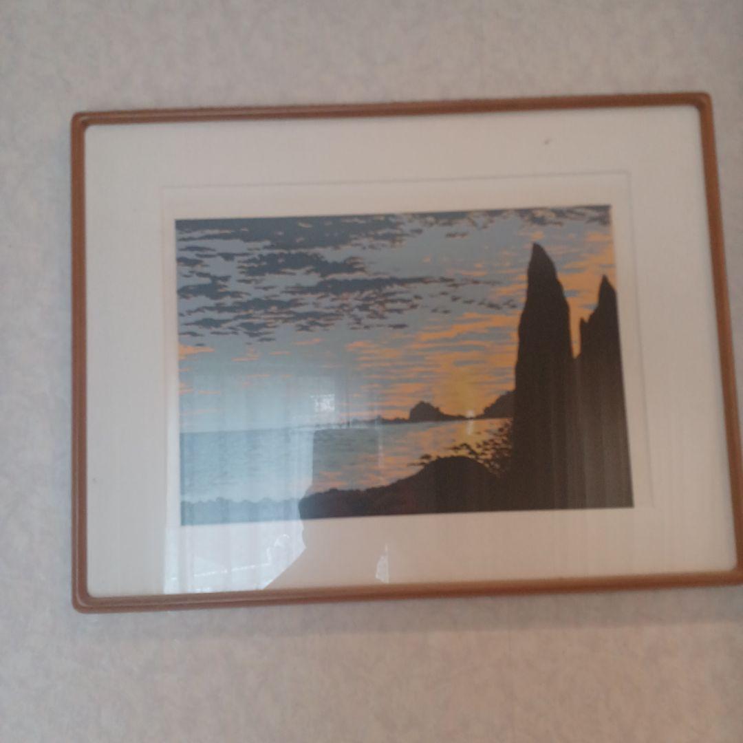 小暮真望（こぐれ しんぼう）氏によるリトグラフ「礼文の夕映え」です。 小暮真望（こぐれ しんぼう）氏によるリトグラフ「礼文の夕映え」です