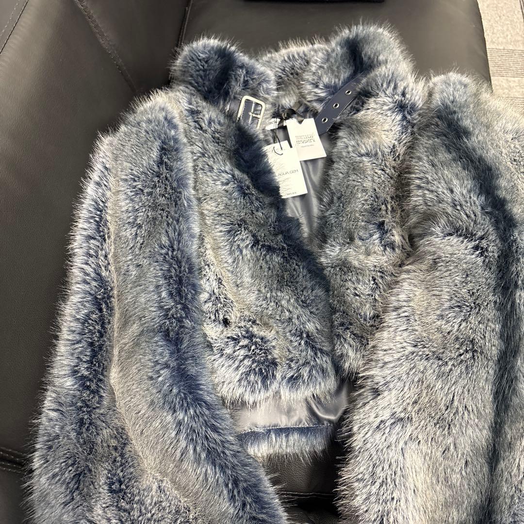 LAGUA GEM グレー ファー ジャケット 中古・古着通販】LAGUA GEM (ラグアジェム) フェイクファージャケット