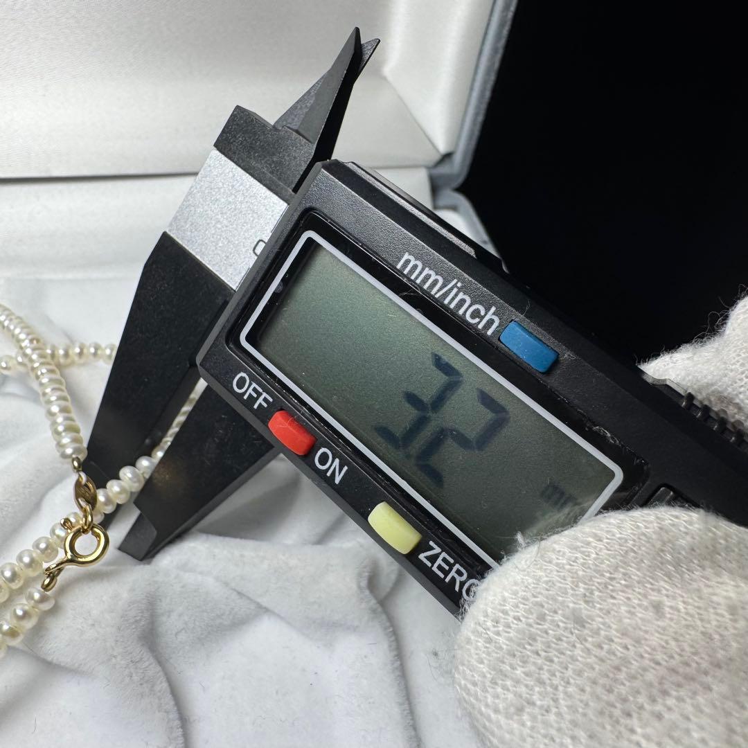 K18 750刻印 本真珠 ベビーパール ネックレス 3.2mm 41.5cm