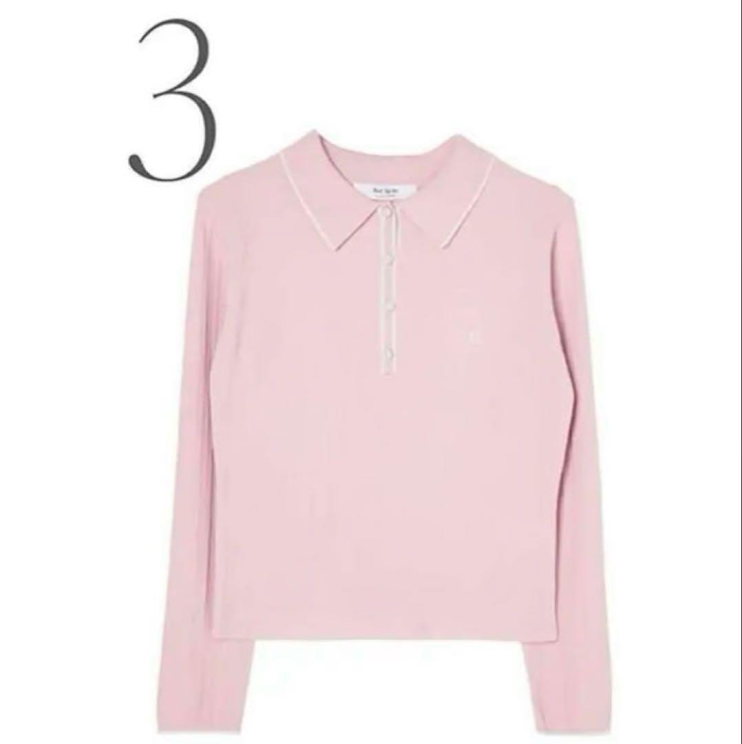 Herlipto Pique Polo Knit Top pink ニット ポロ - メルカリ