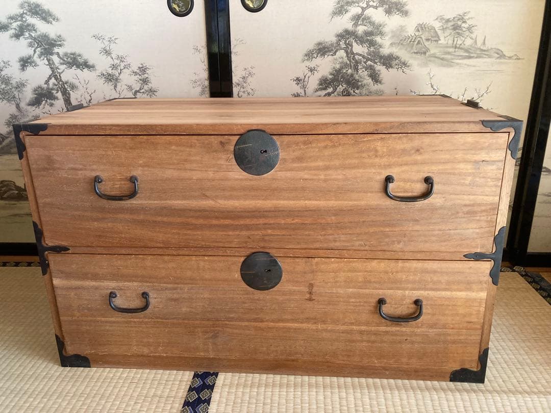 桐箪笥 2段引き出し チェスト 昭和レトロ アンティーク - メルカリ