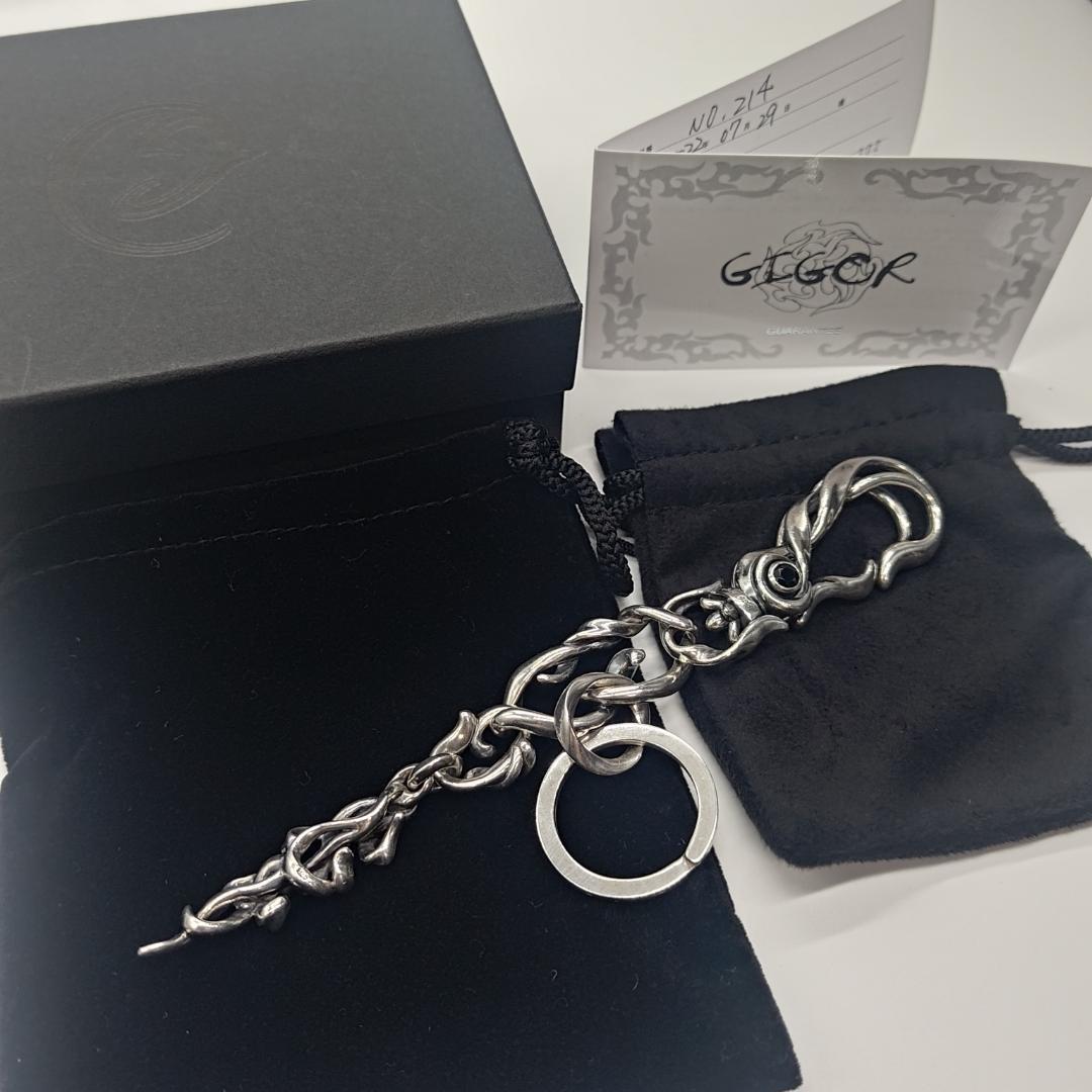ひぽ　【GIGOR】シルバー キーチェーン NO-214 シルバー925 キーチェーン クリップ シルバーキーホルダー クロス