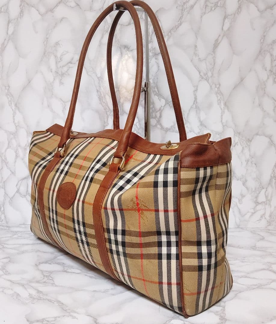 BURBERRY バーバリー ボストンバッグ ノバチェック 大容量 旅行バッグ