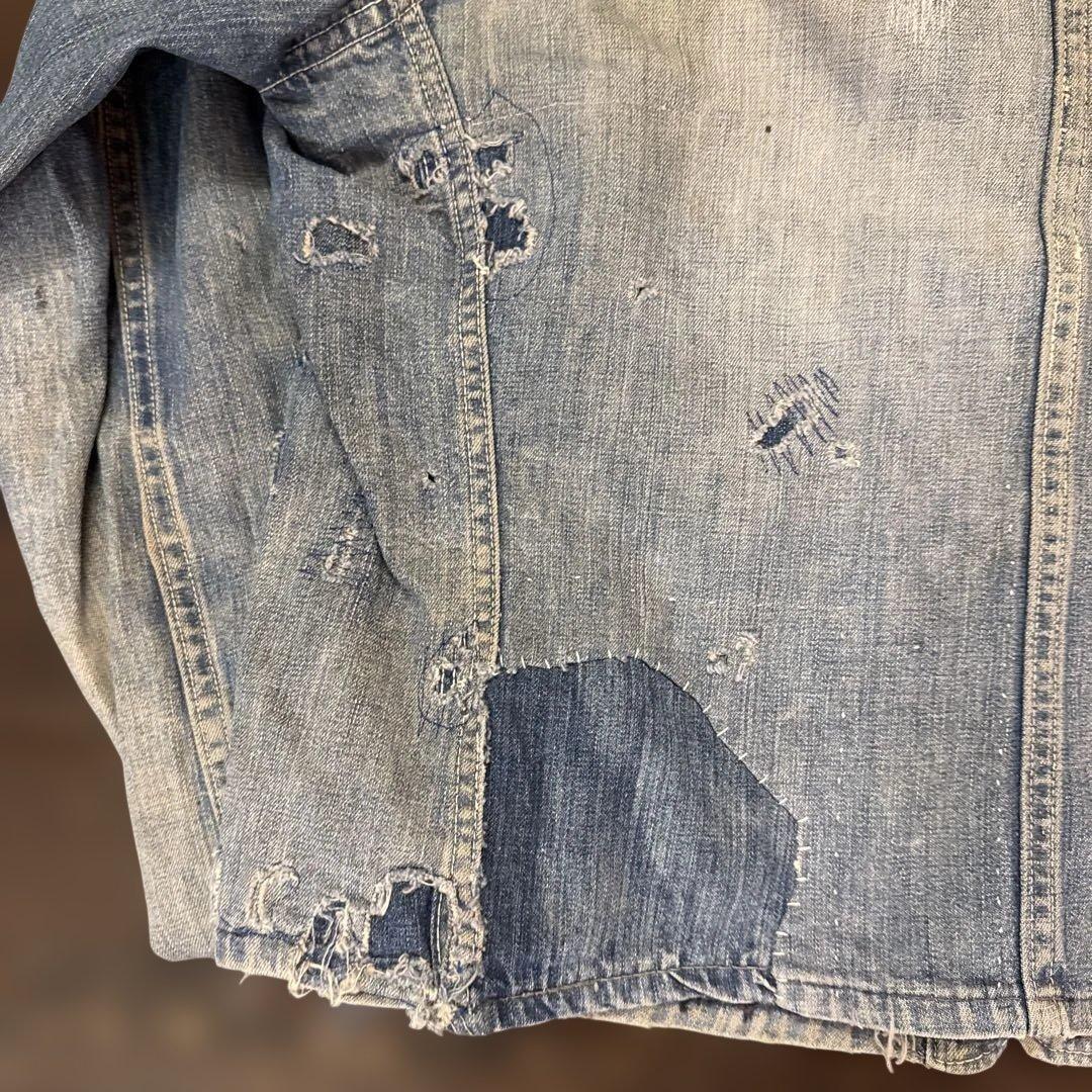 40s 50s Pool's ショート丈デニムカバーオール サイズ大きめ 希少