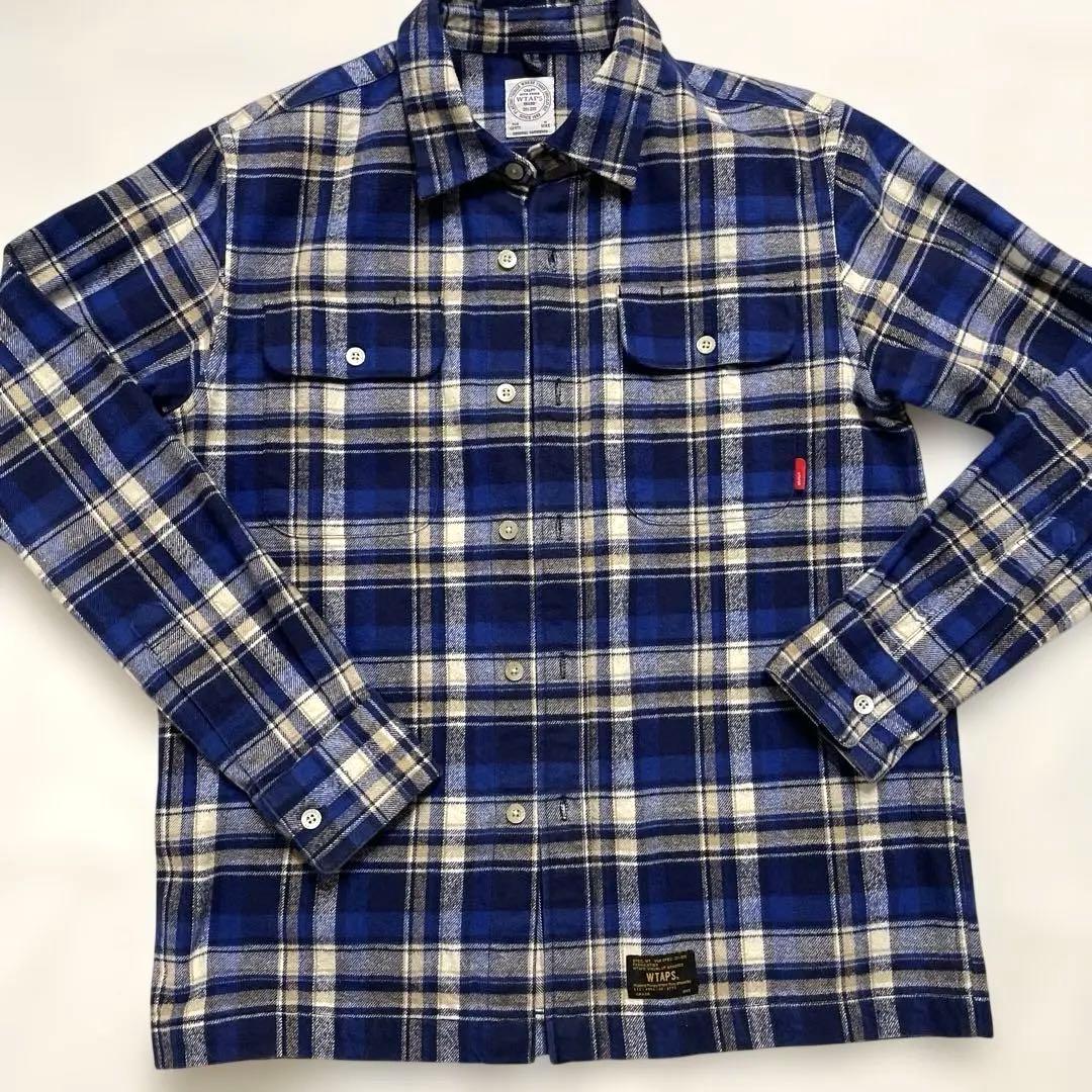WTAPS ダブルタップス ネルシャツ チェックシャツ Mサイズ ブルー系 美