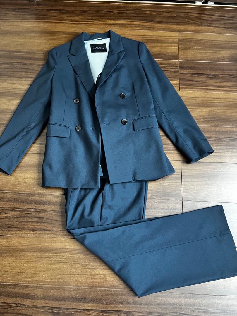 green label relaxing洗えるネイビー ダブルスーツ - メルカリ