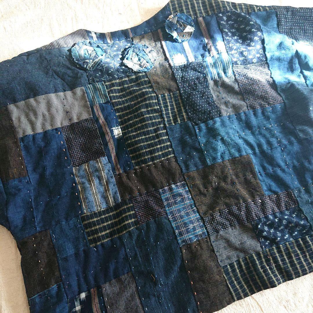 古布リメイク／一点物 藍染 絣 刺し子 パッチワーク - メルカリ