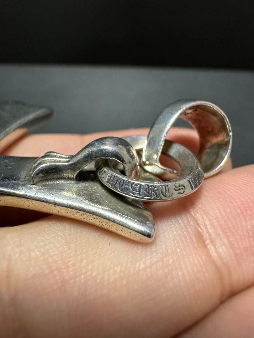 インボイス原本】クロムハーツ ラージ クロス ベイル レザー ブレード