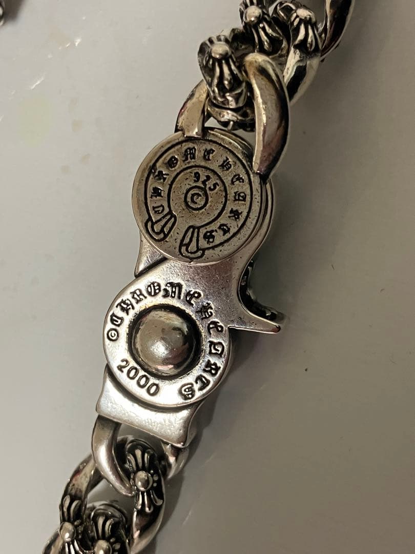 シルバー 925刻印フローラルクロス ウォレットチェーン 193.0g