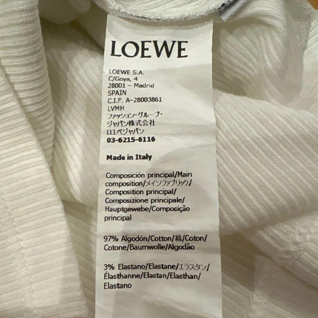 NO.4-110 LOEWEアナグラム刺繍　希少リブ半袖カットソーXS