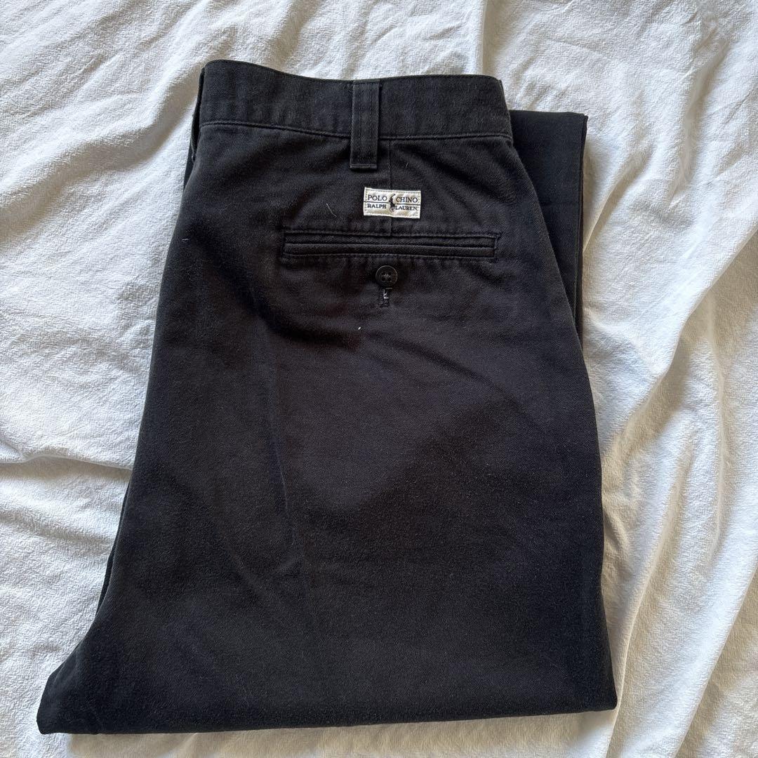 90s Polo Chino ネイビーブラック チノトラウザー - メルカリ