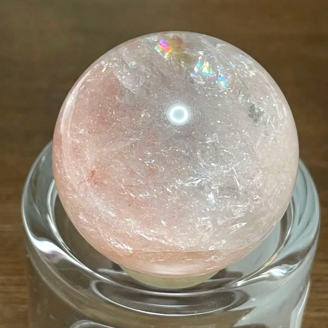 ピンククォーツ　ピンクアゼツライト　スフィア　天然石　置物 ピンククォーツ ピンクアゼツライト スフィア 天然石 置物 - メルカリ