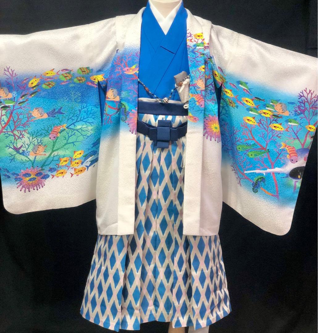 【ブランド　Moe】　七五三　5歳　永田萌　希少　羽織　着物　袴　セット　男の子