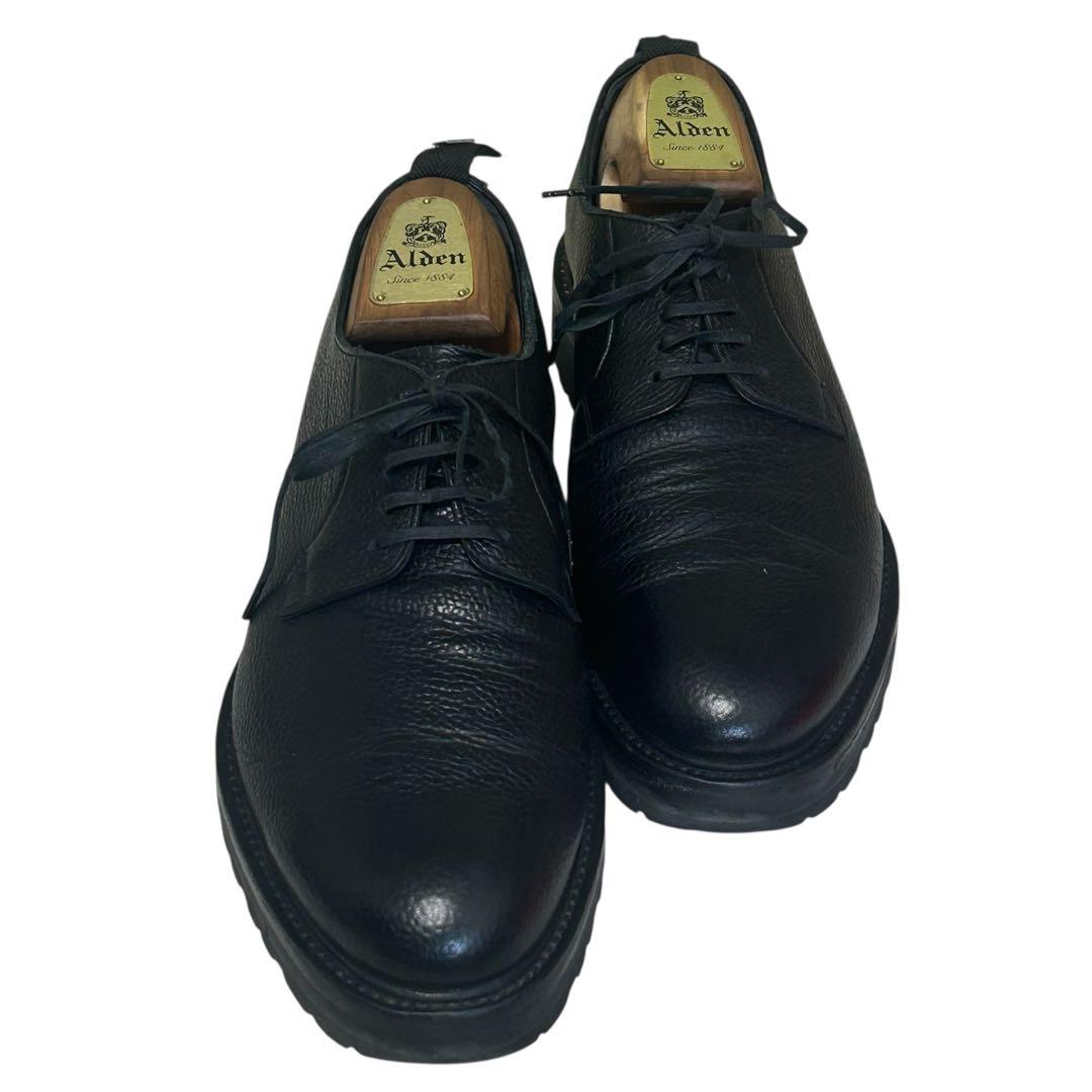 極美品 WH シボ革プレーントゥシューズ　ブラック ビブラムソール 26.5cm