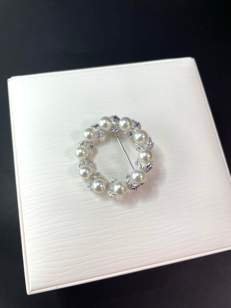 ミキモト ブローチ 葉彫り 入学式 卒業式 結婚式 刻印 ブランド 本体