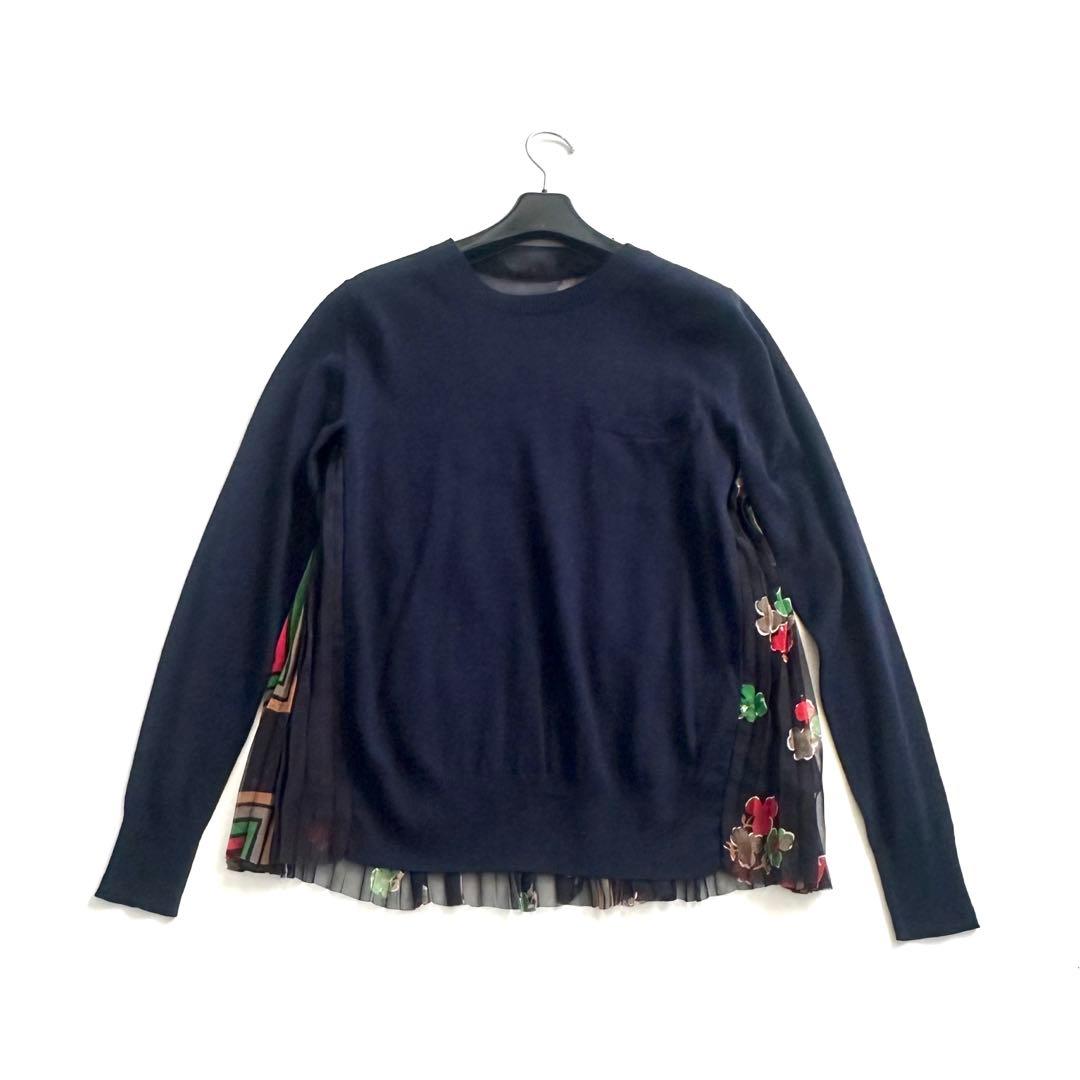 Sacai サカイ　バックプリーツニット 中古・古着通販】sacai (サカイ) バックプリーツニット ホワイト