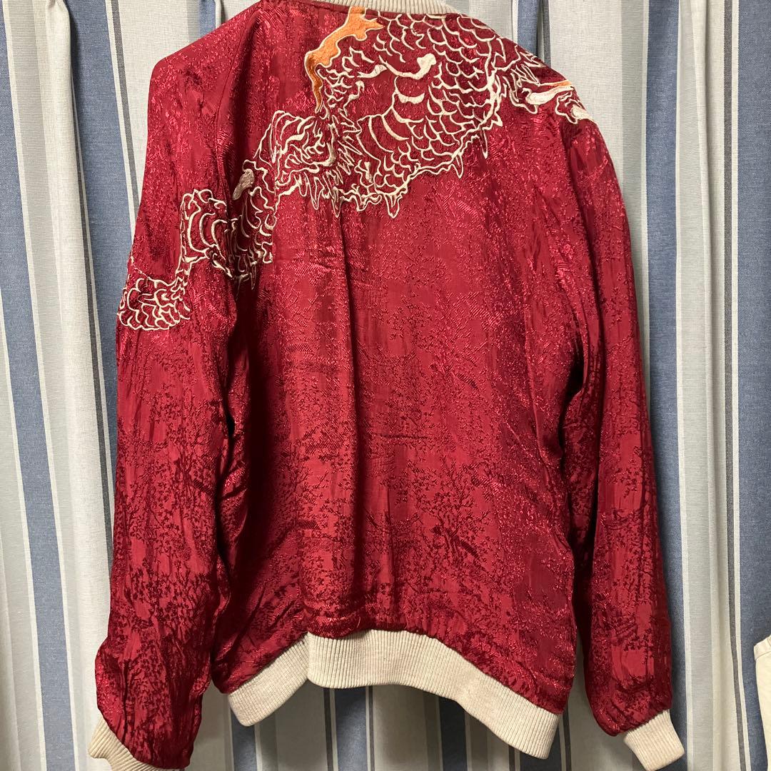 SCRIPT 花旅楽団 スカジャン 鯉×龍 リバーシブル 赤×黒 L 渋谷龍太