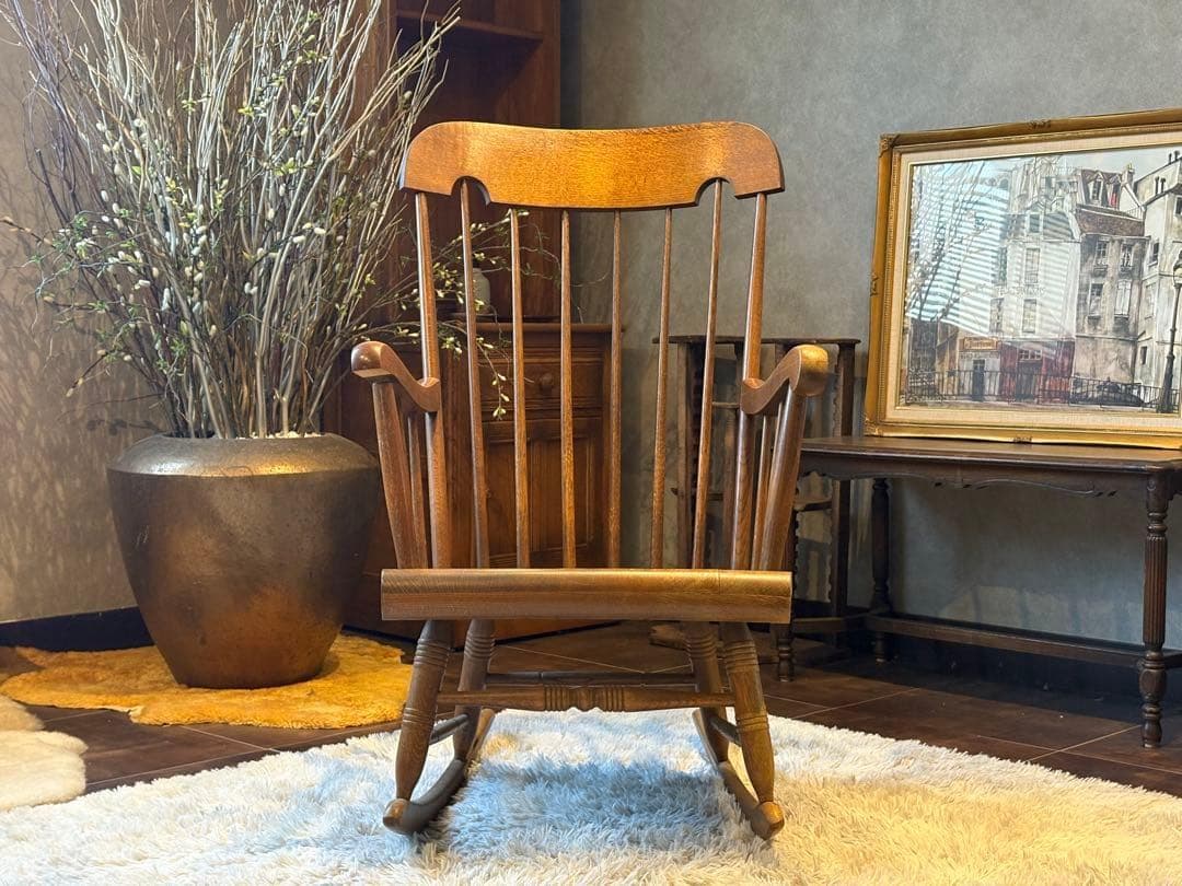 飛騨産業 ①飛騨産業 キツツキマーク ロッキングチェア ダイニング