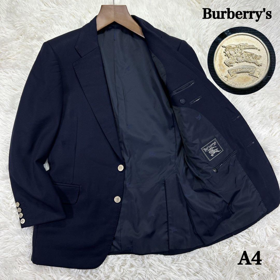 ヴィンテージ】バーバリー 紺ブレ ブレザー 金ボタン A4 ネイビー