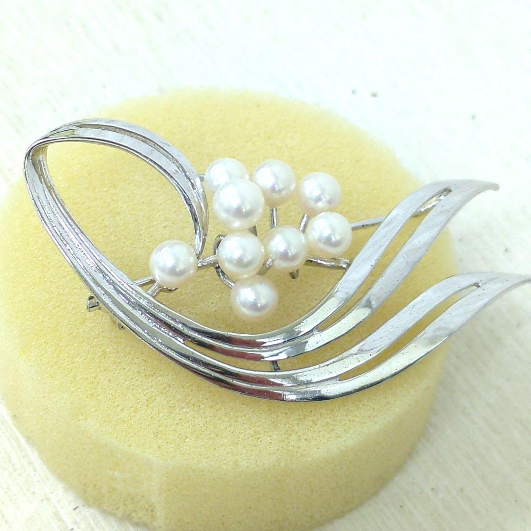MIKIMOTO ミキモト パール 9粒 シルバー ブローチ | Einkaufen bei