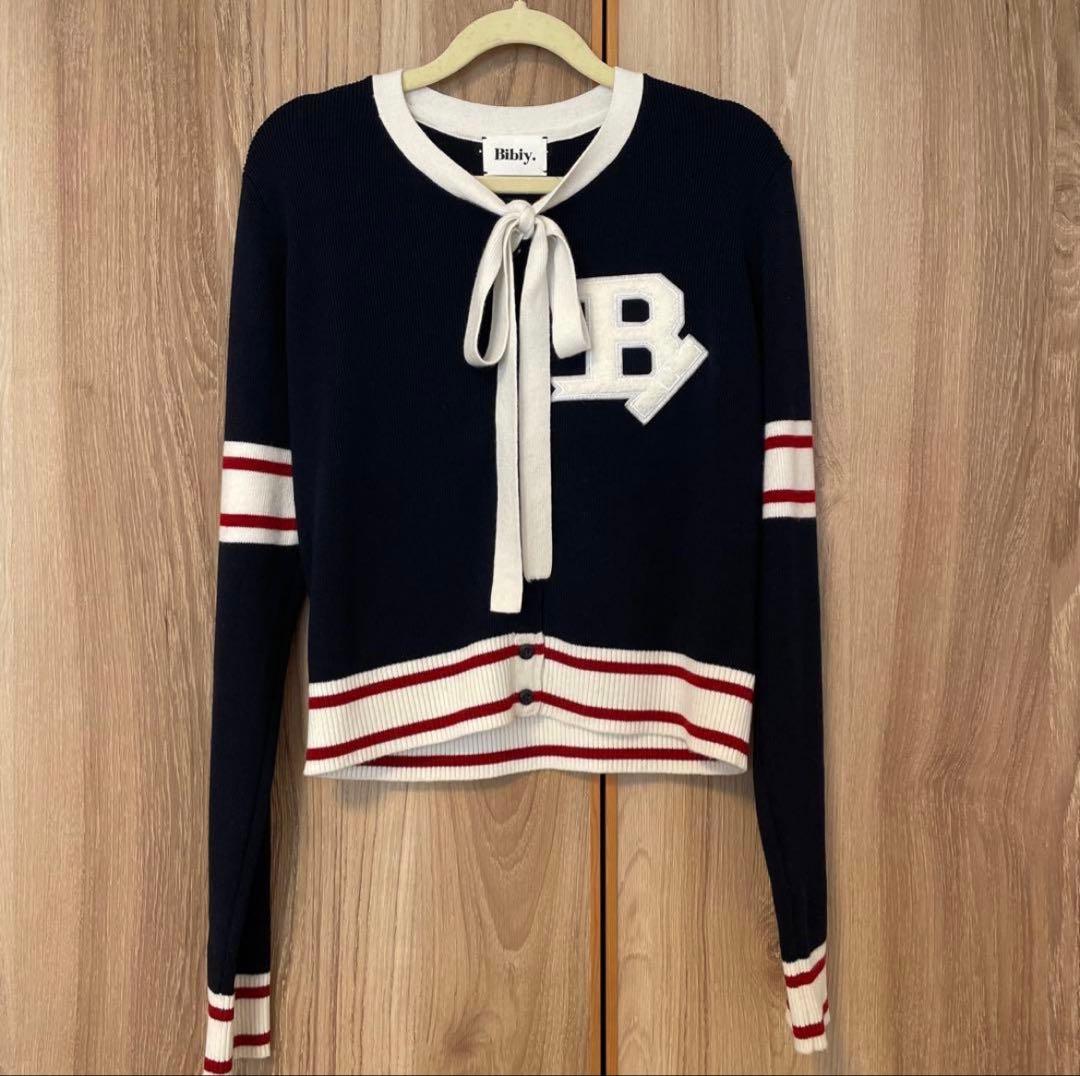 Bibiy. B. CLUB TIE CARDIGAN NAVY - メルカリ